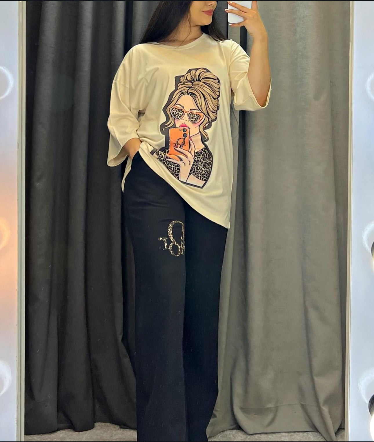 ZCC- #103 Printed Drop-Shoulder Tee Trousers